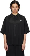 Alexander Wang Athletic Mesh Logo Polo In Black