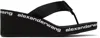 Alexander Wang Square Toe Logo Midsole Wedged Flip Flops In Black