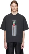 Alexander Wang Black Battery Logo-print Graphic T-shirt In Washed Black