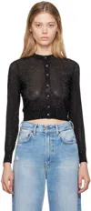 Alexander Wang Black Beaded Hotfix Cardigan In Black 001