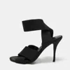 Alexander Wang Black Canvas Ankle Wrap Sandals In Black