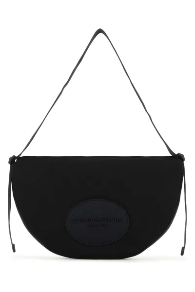 Alexander Wang Black Canvas Large Bo Shoulder Bag In Pattern