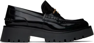ALEXANDER WANG BLACK CARTER MID-HEEL LUG LOAFERS
