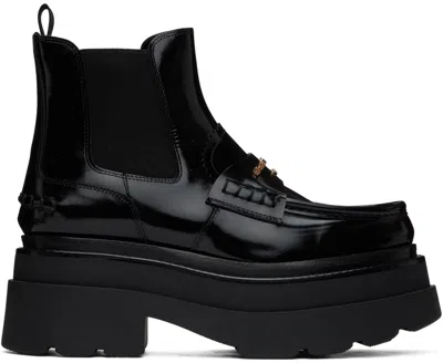 Alexander Wang Black Carter Platform Loafer Leather Boots In 001 Black
