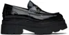 Alexander Wang Black Carter Platform Loafers In Black