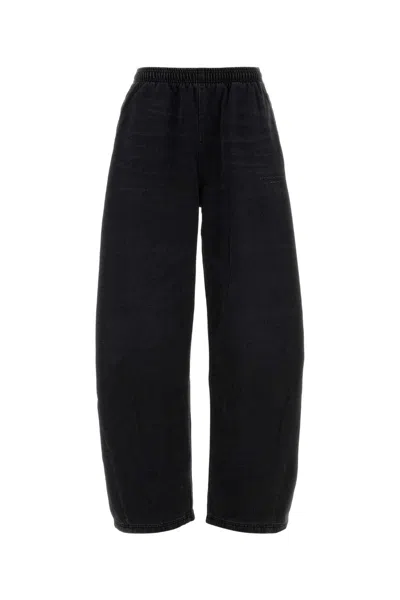 ALEXANDER WANG BLACK COTTON BLEND JOGGERS