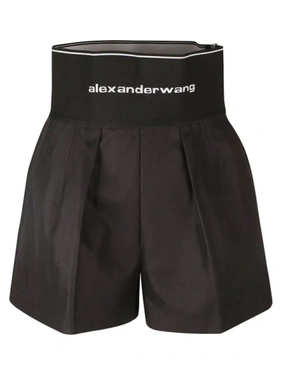 Alexander Wang Black Cotton-blend Logo Waistband Safari Shorts