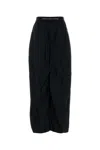 Alexander Wang Black Cotton Blend Wide-leg Pant In Black