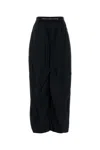 Alexander Wang Black Cotton Blend Wide-leg Pant In Black