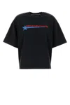 Alexander Wang Women T-shirt With Thermo-applied Rhinestone Star In Black