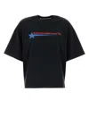 Alexander Wang Women T-shirt With Thermo-applied Rhinestone Star In Black