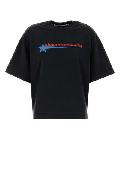ALEXANDER WANG BLACK COTTON OVERSIZE T-SHIRT