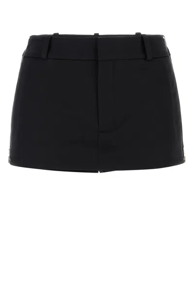Alexander Wang Mid Rise Cotton Miniskort In Black