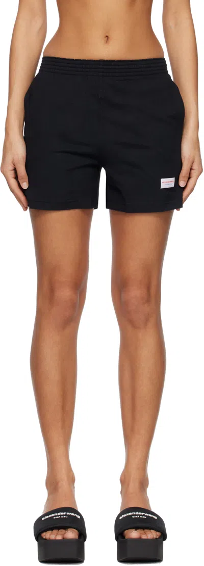 Alexander Wang Black Cotton Relaxed-fit Shorts