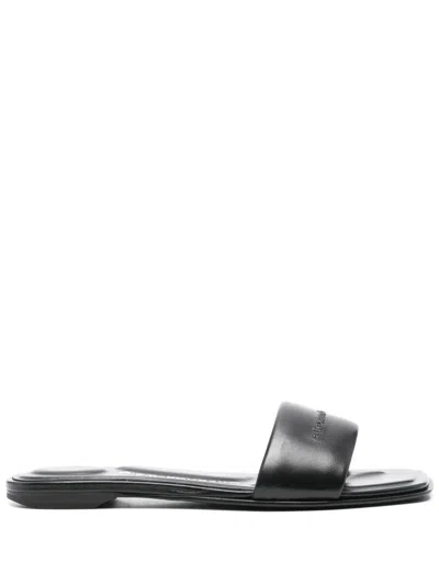 Alexander Wang Black Cotton Sandals In Multi