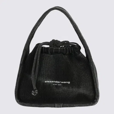 Alexander Wang Black Cotton Satchel In Gray