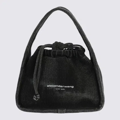 Alexander Wang Black Cotton Satchel In Gray