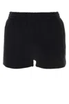 Alexander Wang Cotton Shorts With Back Pocket And Elastic Waistband In Black