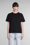Alexander Wang Distressed Logo Shrunken Tee In Cotton Jersey In Black