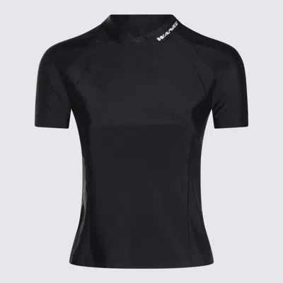 Alexander Wang Stand-collar Short-sleeved Shirt In Black