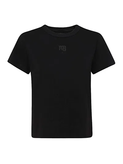 Alexander Wang Cotton T-shirt With Logo In Nero