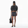 Alexander Wang Black Cotton-terry Running Shorts