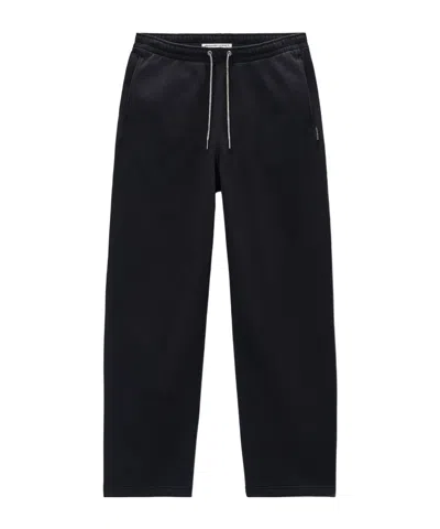 ALEXANDER WANG BLACK COTTON TERRY SWEATPANT WITH CRYSTAL HOTFIX DRAWCORD