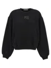 Alexander Wang Essential Terry Crew Neck Cotton Sweatshirt Clothing In Black