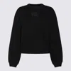 Alexander Wang Black Cotton Terry Sweatshirt In Black