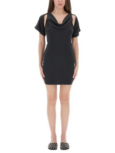 Alexander Wang Black Cowl Neck Mini Dress