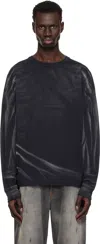ALEXANDER WANG BLACK CREASE WASH LONG SLEEVE T-SHIRT