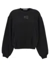Alexander Wang Relaxed Fit Crew Sweatshirt With Puff Paint Logo In Black