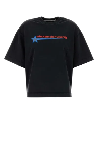 ALEXANDER WANG BLACK CREWNECK LOGO T-SHIRT