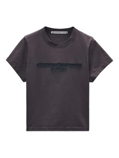 ALEXANDER WANG BLACK CREWNECK LOGO T-SHIRT