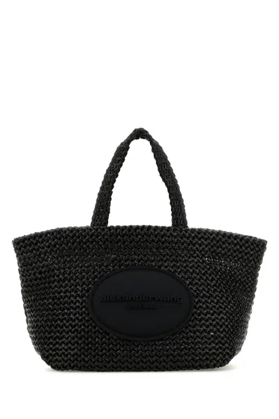 ALEXANDER WANG BLACK CROCHET SMALL PUNCH HANDBAG