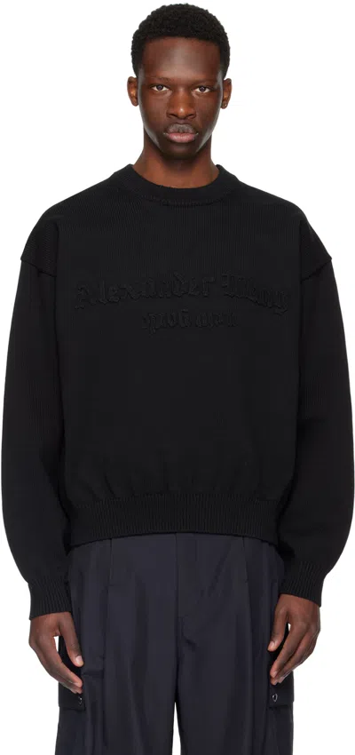 Alexander Wang Crochet-logo Cotton-blend Sweatshirt In Black