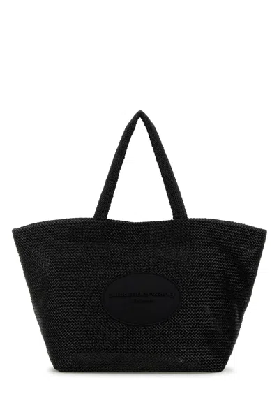 Alexander Wang Punch Xl Tote Bag In Raffia In Black