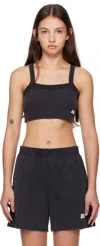 Alexander Wang Black Cropped Camisole In Washed Black