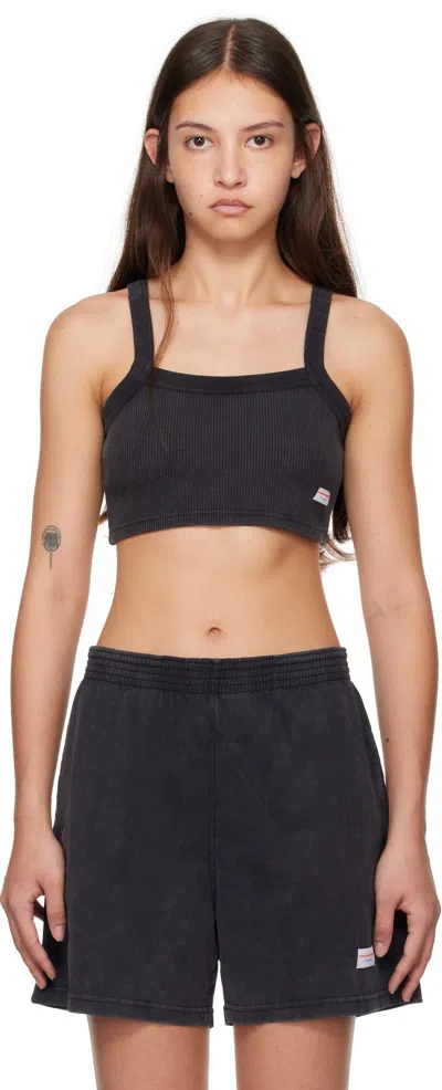 Alexander Wang Black Cropped Camisole In Washed Black