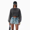 Alexander Wang Black Cropped Sweatshirt With Logo