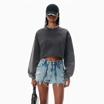 Alexander Wang Black Cropped Sweatshirt With Logo