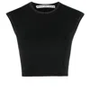 Alexander Wang Crystal-embellished Logo Crop Top In Black
