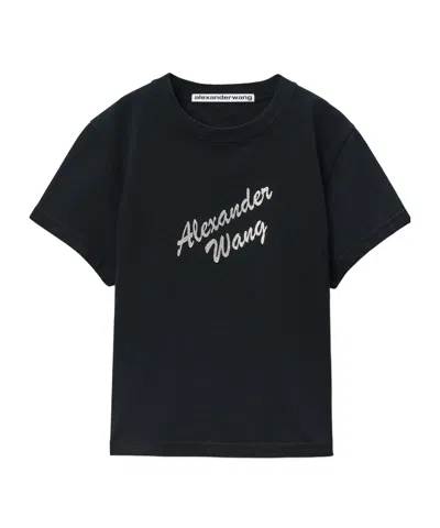 ALEXANDER WANG ALEXANDER WANG LOGO-EMBELLISHED CREWNECK T-SHIRT