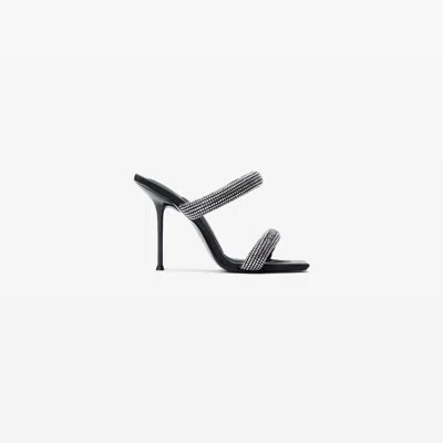 Alexander Wang Black Crystal Hotfix Julie Tubular Sandals