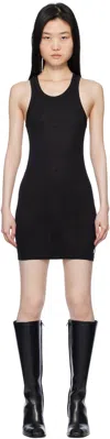 Alexander Wang Black Crystal Hotfix Racer Tank Minidress In Black