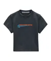 Alexander Wang Logo-print Embellished Cropped Cotton T-shirt In Black
