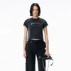 Alexander Wang Black Crystal Hotfix Star Jersey Tee