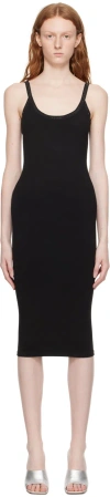 Alexander Wang Black Crystal Midi Dress In 001 Black