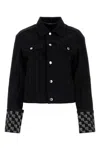 Alexander Wang Embellished Cotton Straight Jacket In Washedblack