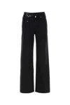 Alexander Wang Lace Detail Wide Leg Denim Jeans In Black